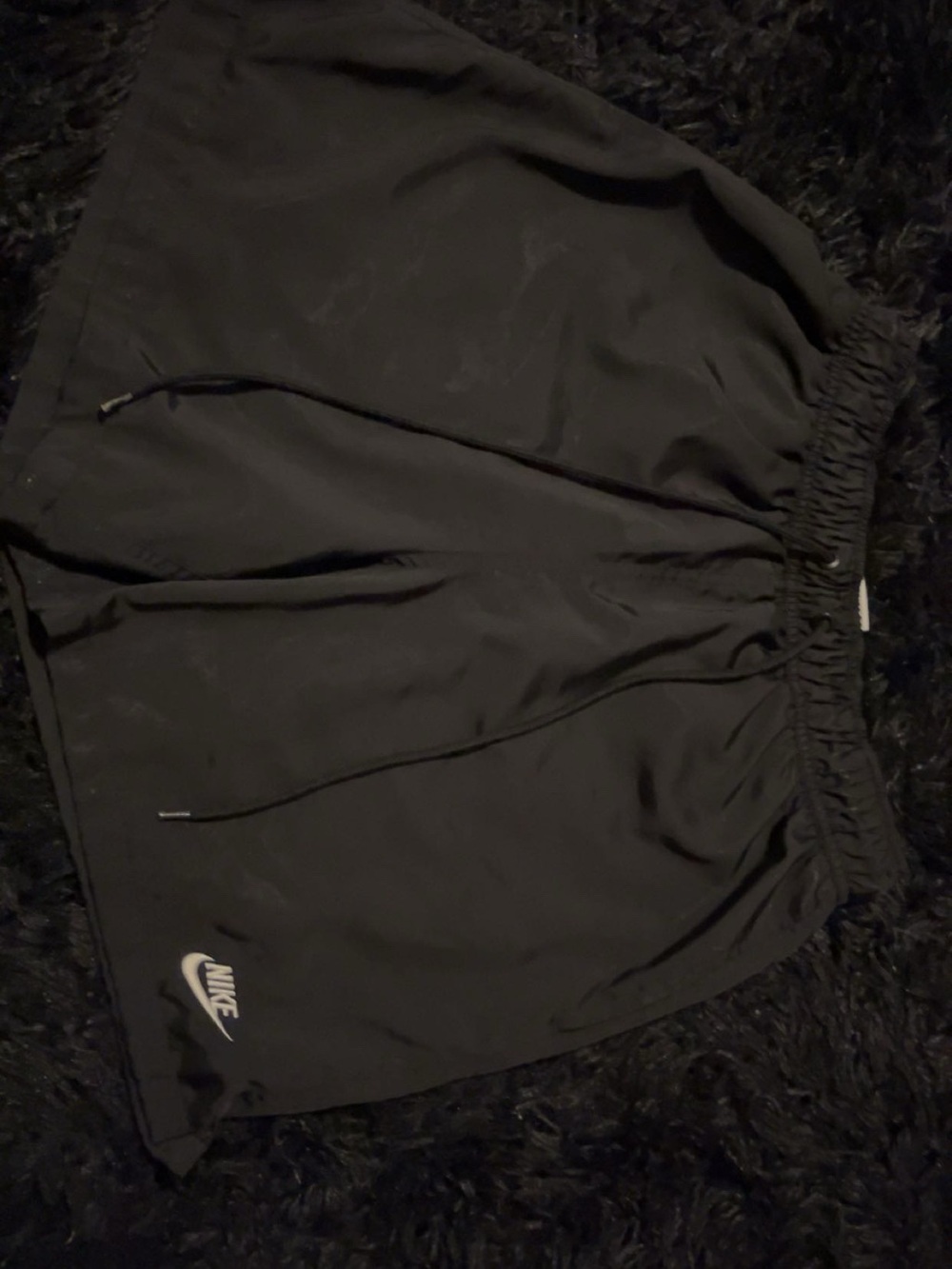 Nike Black Athletic Shorts with White Swoosh